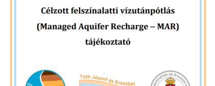 Booklet of Managed Aquifer Recharge (MAR) systems in Hungarian / Célzott felszínalatti vízpótlásról szóló információs füzet